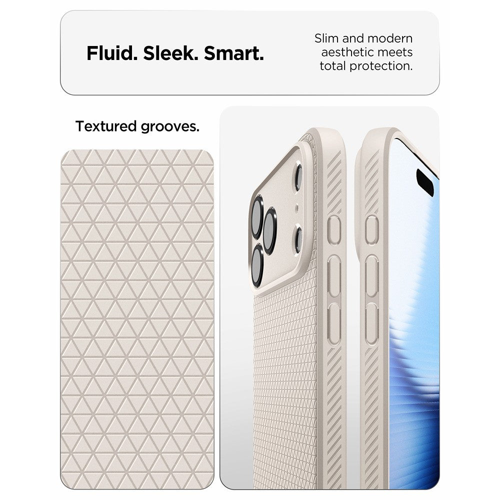 Spigen iPhone 17 Pro/iPhone 18 Pro Skal Liquid Air Natural Titanium
