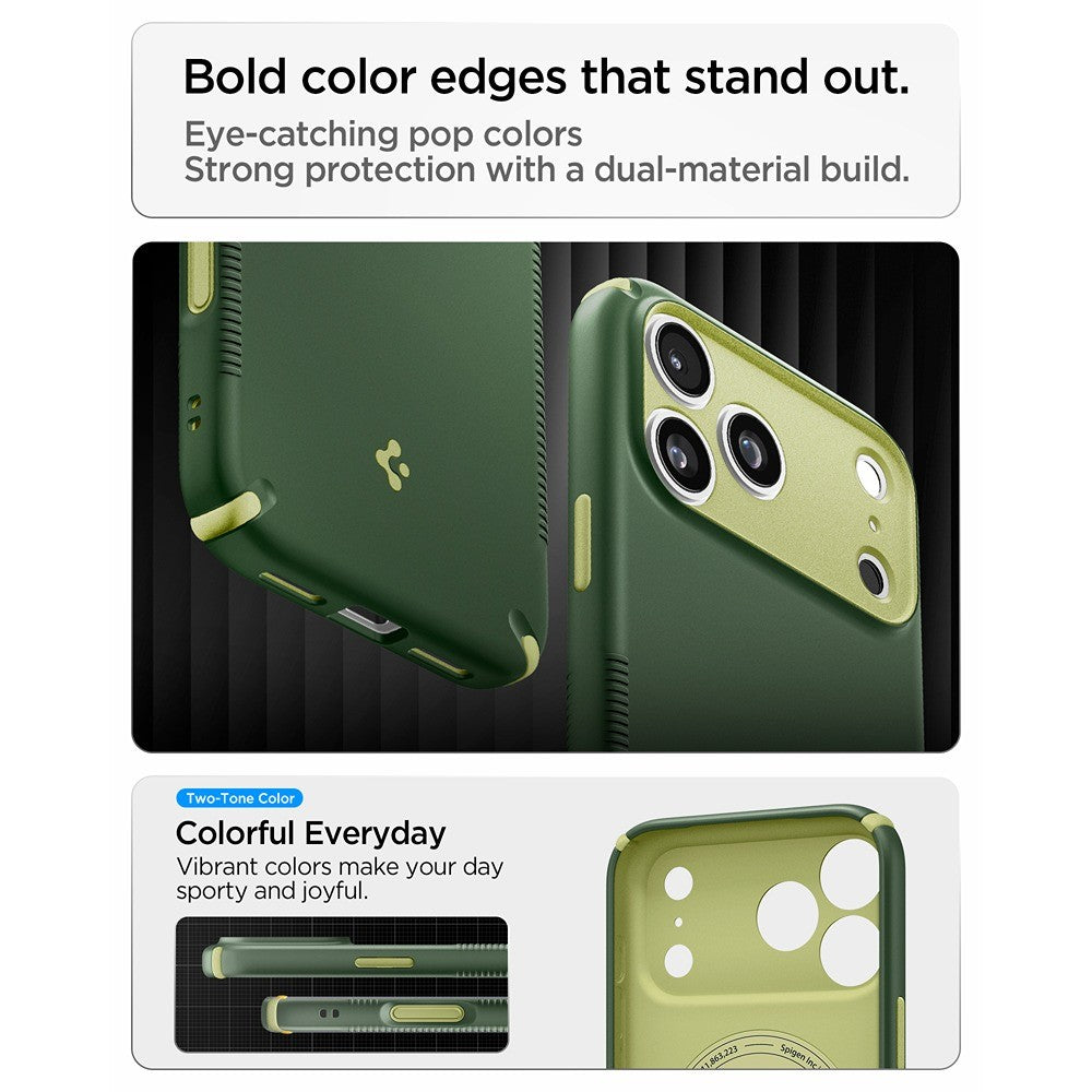 Spigen iPhone 17 Pro/iPhone 18 Pro Skal Nano Pop Hybrid MagFit Avo Green