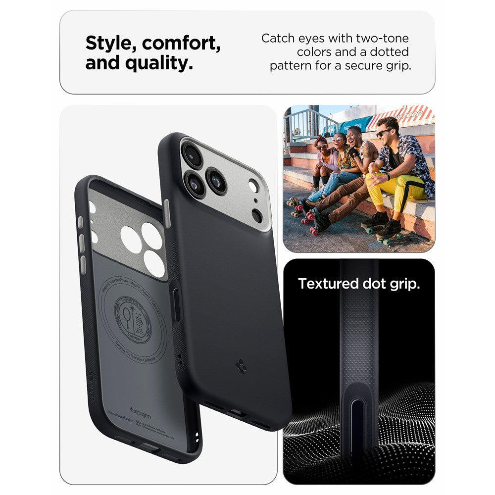 Spigen iPhone 17 Pro/iPhone 18 Pro Skal Nano Pop MagFit Black Sesame