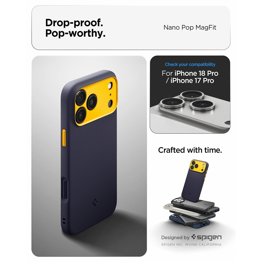 Spigen iPhone 17 Pro/iPhone 18 Pro Skal Nano Pop MagFit Blueberry Navy
