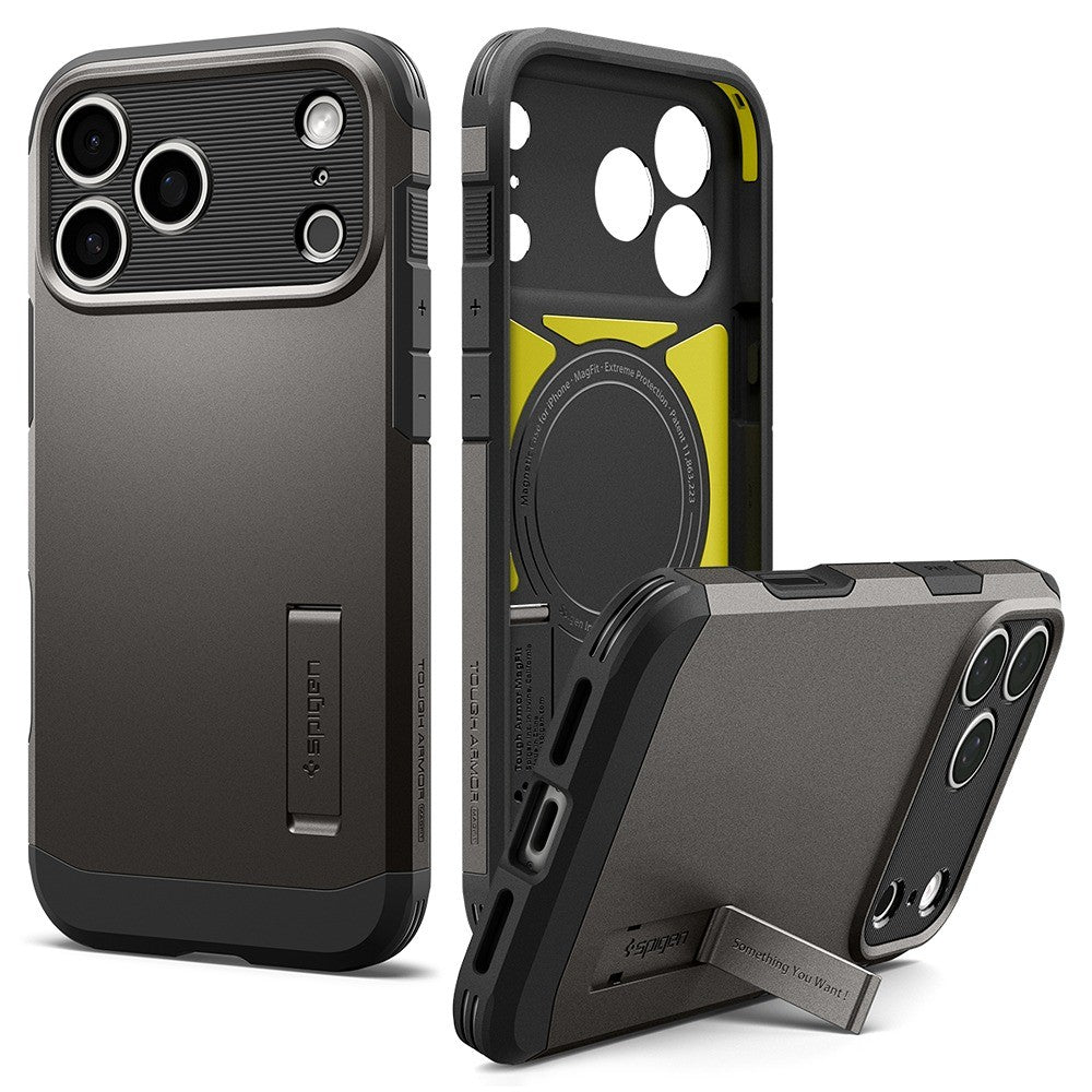 Spigen iPhone 17 Pro/iPhone 18 Pro Skal Tough Armor T MagFit Gunmetal