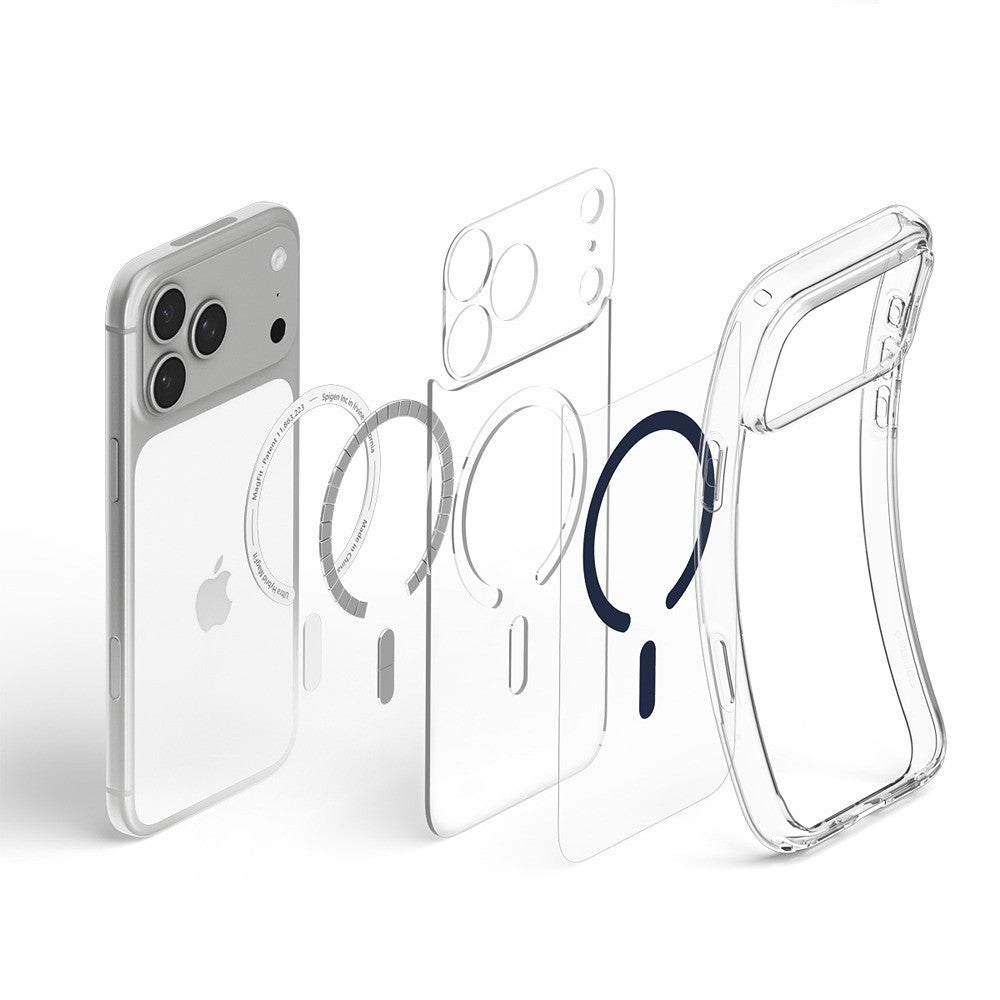 Spigen iPhone 17 Pro/iPhone 18 Pro Skal Ultra Hybrid MagFit Clear Deep Blue