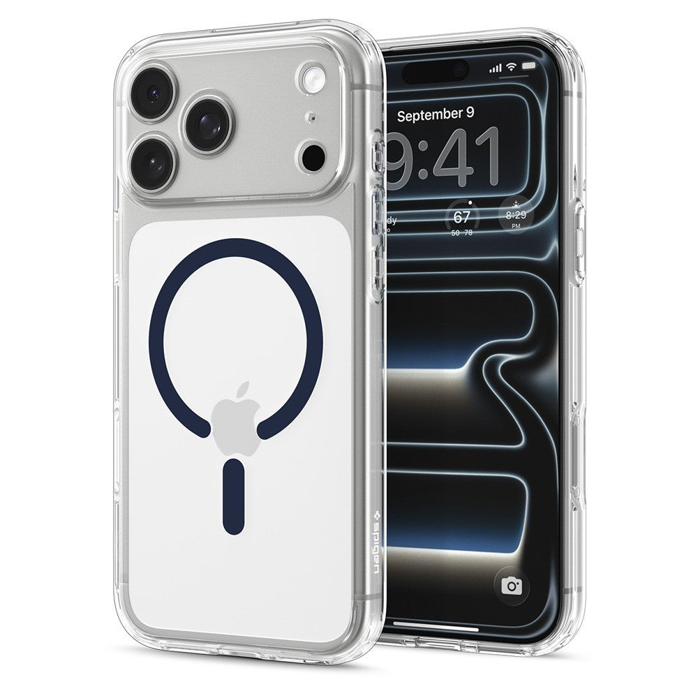 Spigen iPhone 17 Pro/iPhone 18 Pro Skal Ultra Hybrid MagFit Clear Deep Blue