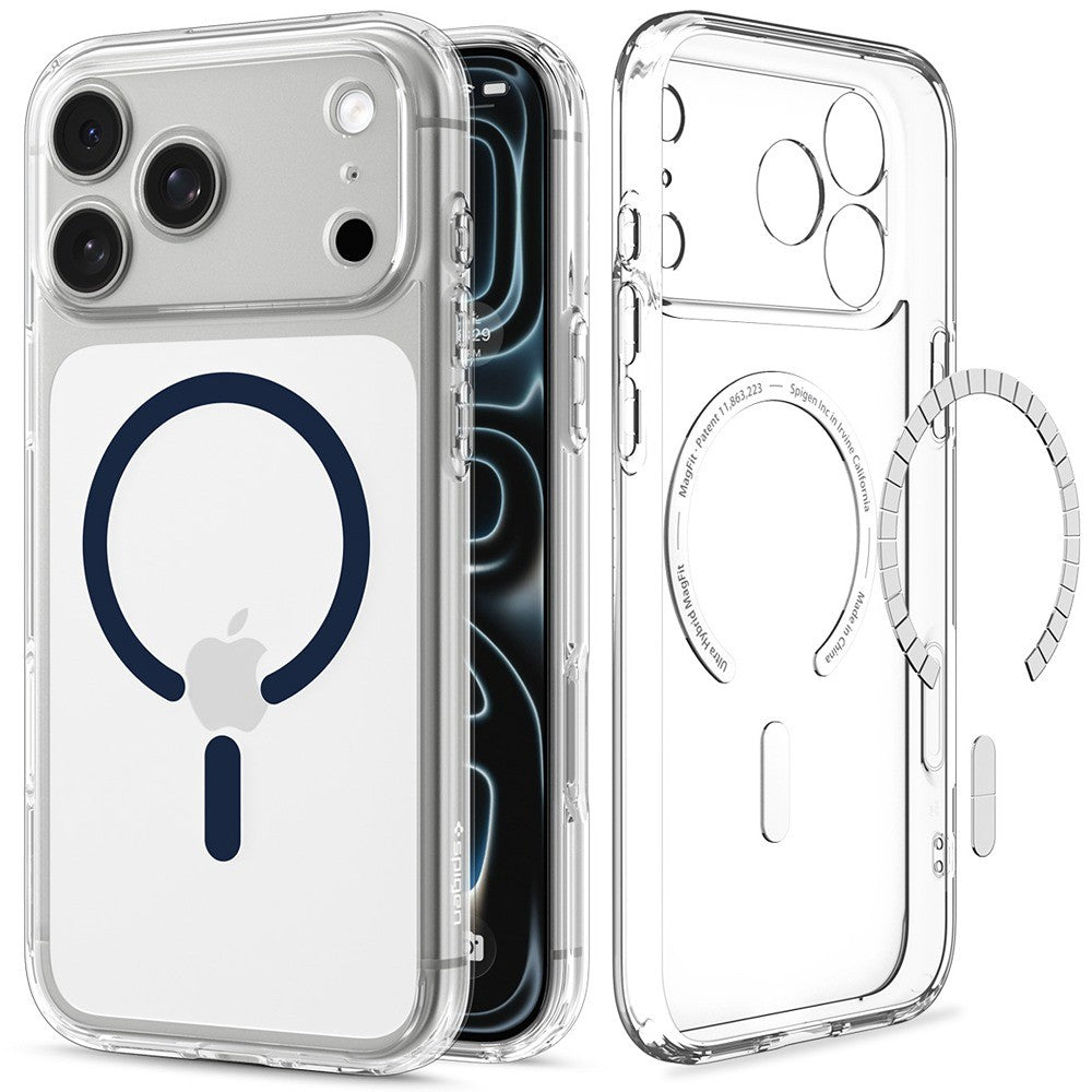 Spigen iPhone 17 Pro/iPhone 18 Pro Skal Ultra Hybrid MagFit Clear Deep Blue
