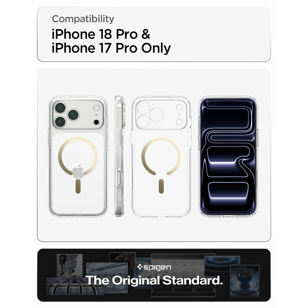 Spigen iPhone 17 Pro/iPhone 18 Pro Skal Ultra Hybrid MagFit Clear Gold