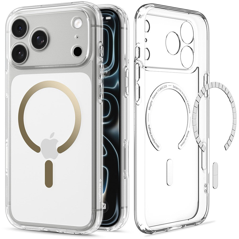 Spigen iPhone 17 Pro/iPhone 18 Pro Skal Ultra Hybrid MagFit Clear Gold
