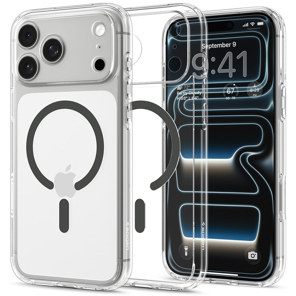 Spigen iPhone 17 Pro/iPhone 18 Pro Skal Ultra Hybrid MagFit Clear Graphite
