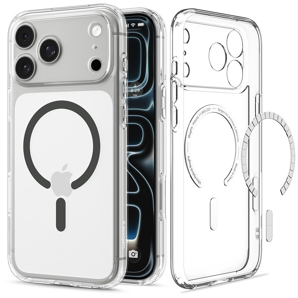 Spigen iPhone 17 Pro/iPhone 18 Pro Skal Ultra Hybrid MagFit Clear Graphite