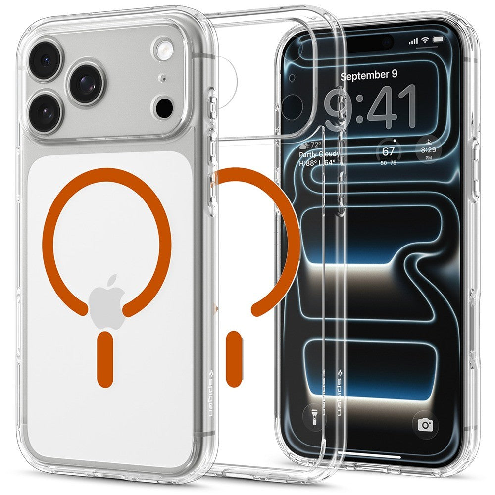 Spigen iPhone 17 Pro/iPhone 18 Pro Skal Ultra Hybrid MagFit Clear Orange