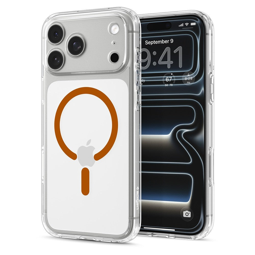 Spigen iPhone 17 Pro/iPhone 18 Pro Skal Ultra Hybrid MagFit Clear Orange