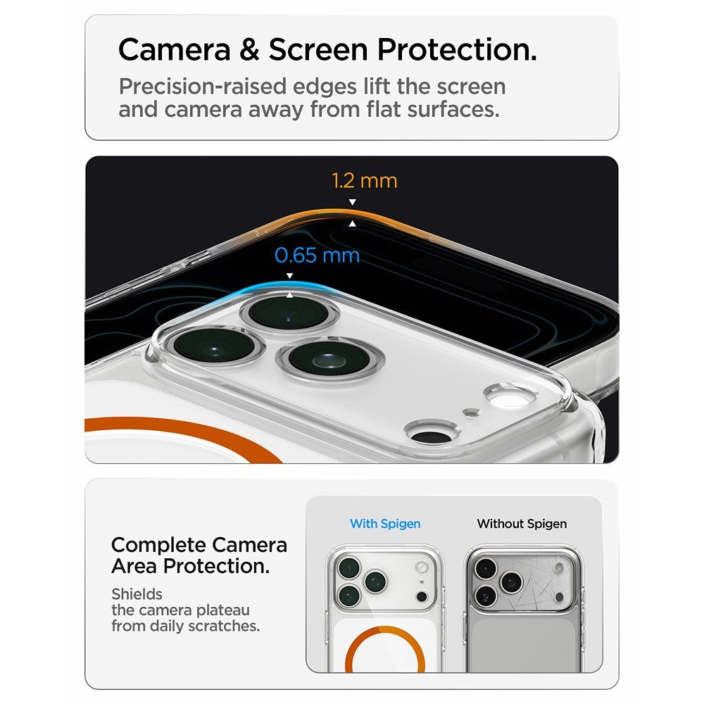 Spigen iPhone 17 Pro/iPhone 18 Pro Skal Ultra Hybrid MagFit Clear Orange