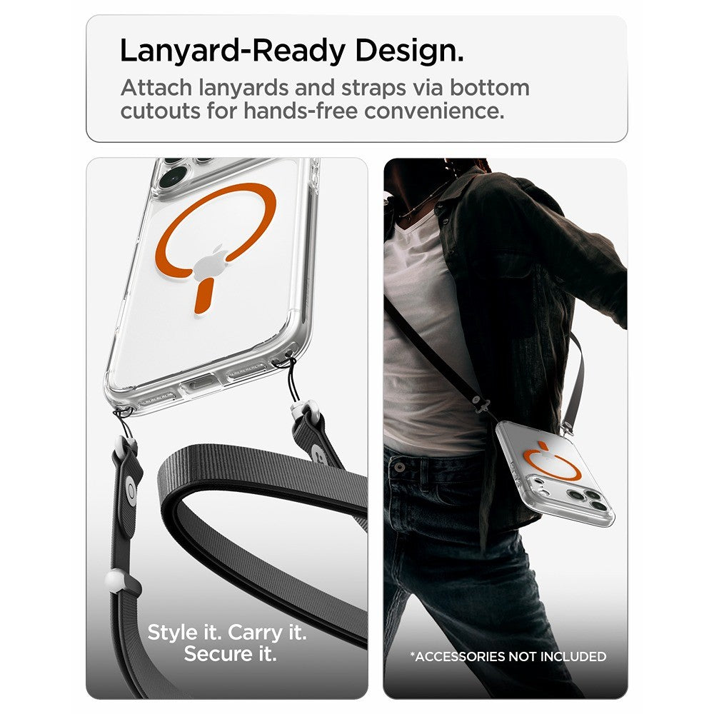 Spigen iPhone 17 Pro/iPhone 18 Pro Skal Ultra Hybrid MagFit Clear Orange