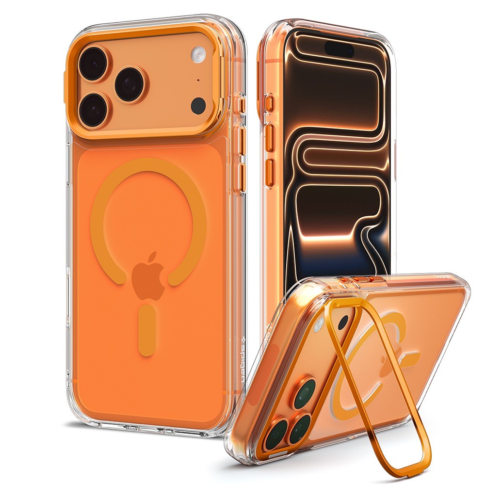 Spigen iPhone 17 Pro/iPhone 18 Pro Skal Ultra Hybrid Optik S MagFit Clear Orange
