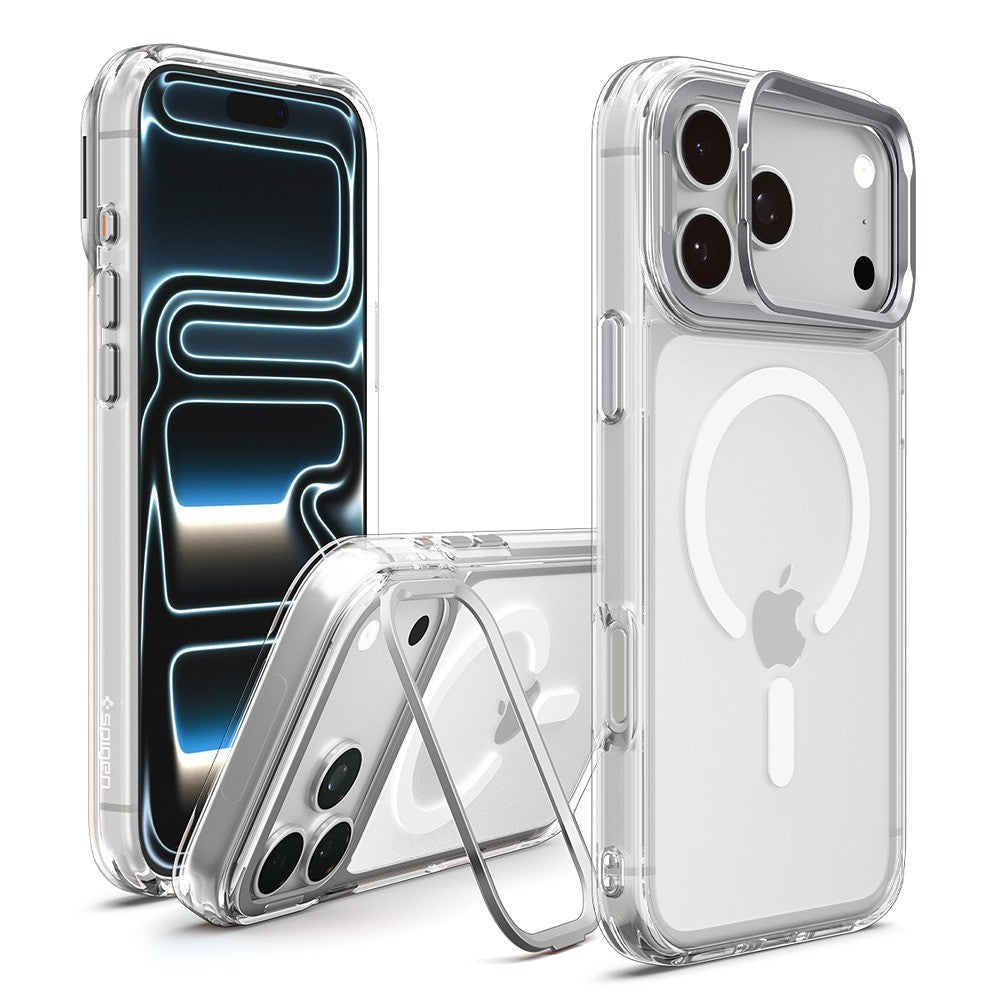 Spigen iPhone 17 Pro/iPhone 18 Pro Skal Ultra Hybrid Optik S MagFit Clear Silver