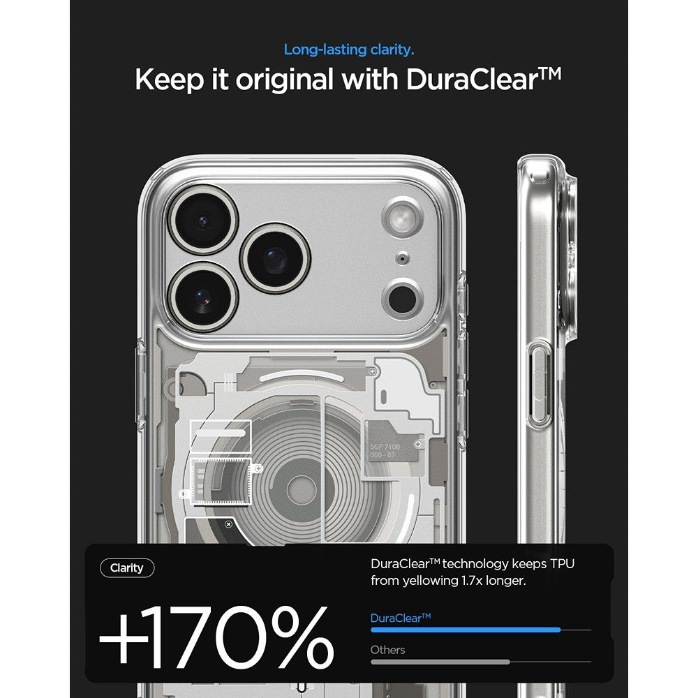 Spigen iPhone 17 Pro/iPhone 18 Pro Skal Ultra Hybrid Zero One MagFit Natural Titanium