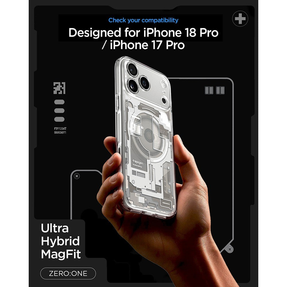 Spigen iPhone 17 Pro/iPhone 18 Pro Skal Ultra Hybrid Zero One MagFit Natural Titanium