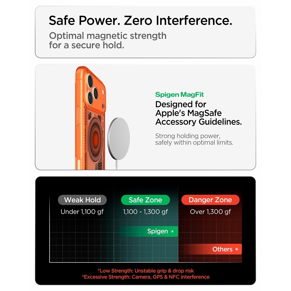 Spigen iPhone 17 Pro Max/iPhone 18 Pro Max Skal Classic C1 MagFit Tangerine