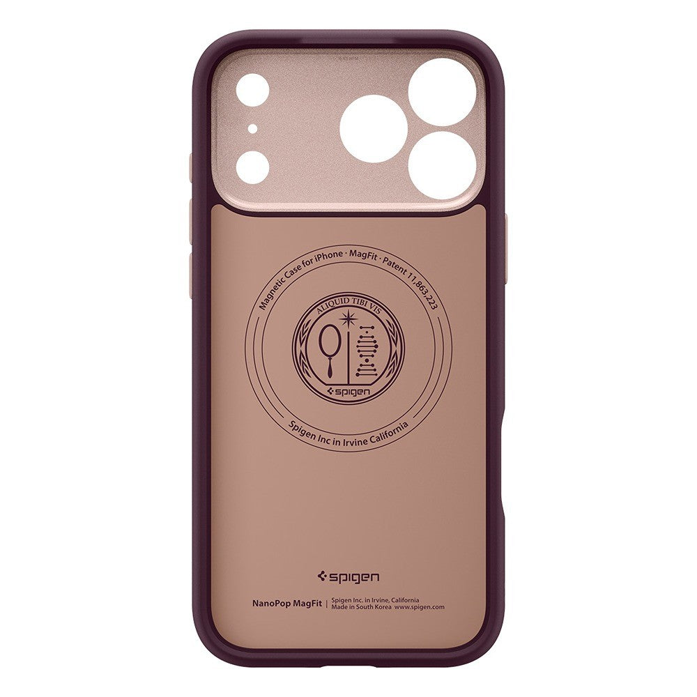 Spigen iPhone 17 Pro Max/iPhone 18 Pro Max Skal Nano Pop MagFit Burgundy Bean