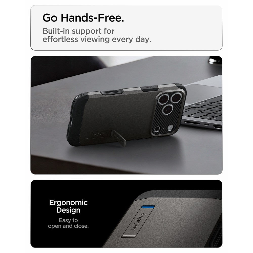 Spigen iPhone 17 Pro Max/iPhone 18 Pro Max Skal Tough Armor T MagFit Gunmetal