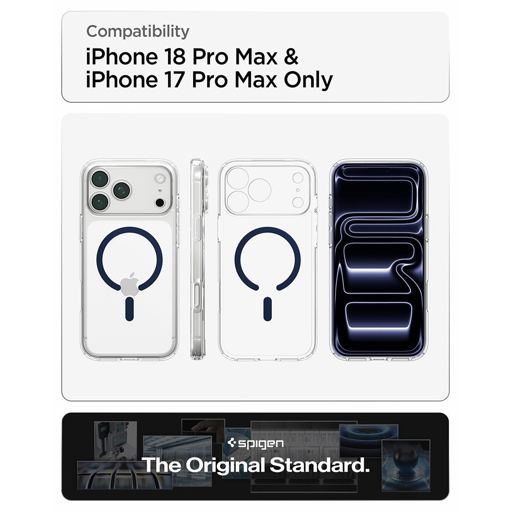 Spigen iPhone 17 Pro Max/iPhone 18 Pro Max Skal Ultra Hybrid MagFit Clear Deep Blue
