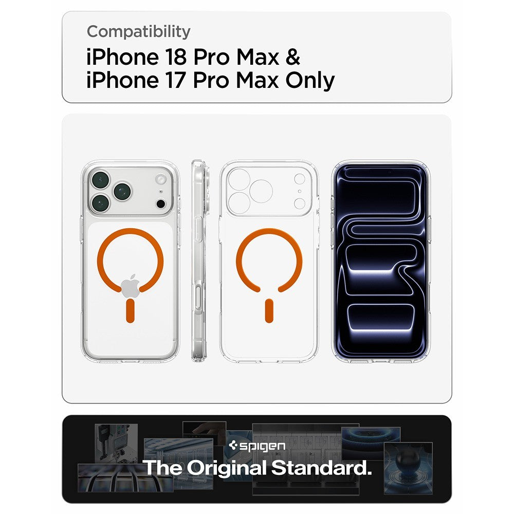 Spigen iPhone 17 Pro Max/iPhone 18 Pro Max Skal Ultra Hybrid MagFit Clear Orange