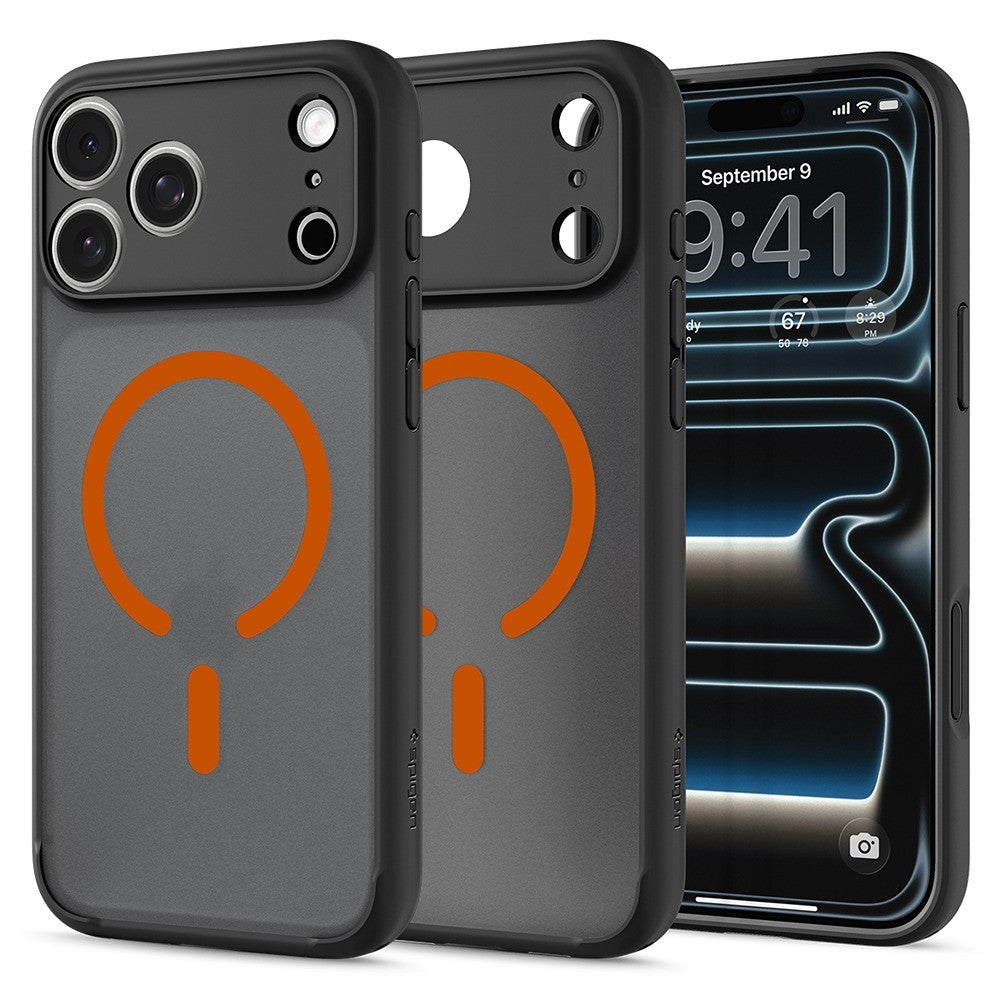 Spigen iPhone 17 Pro Max/iPhone 18 Pro Max Skal Ultra Hybrid MagFit Frost Black Orange