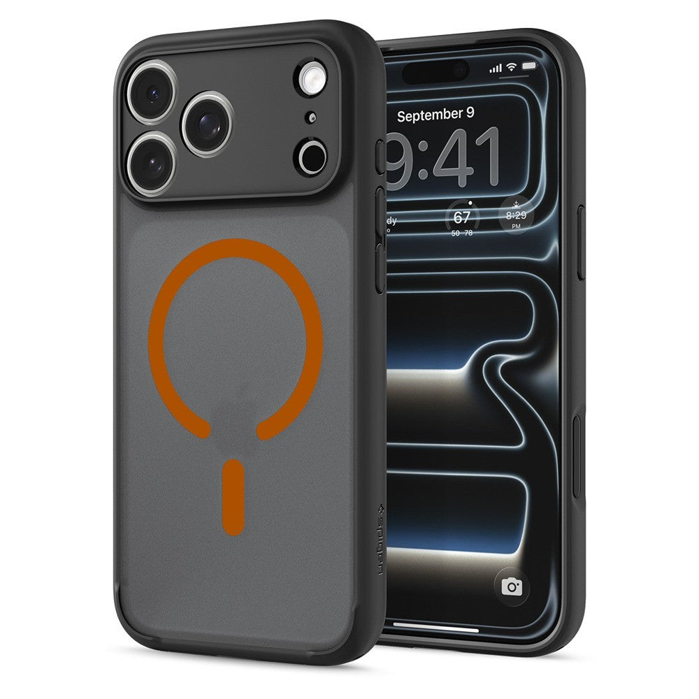 Spigen iPhone 17 Pro Max/iPhone 18 Pro Max Skal Ultra Hybrid MagFit Frost Black Orange