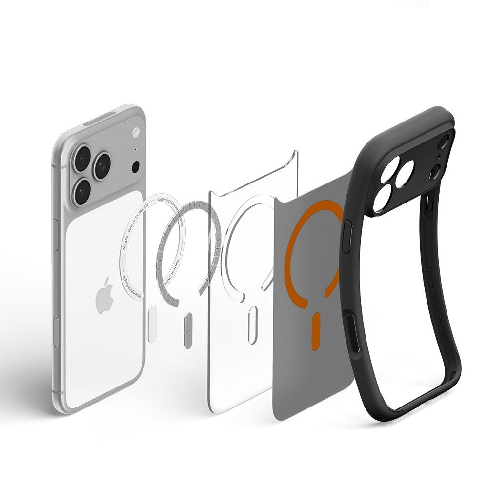 Spigen iPhone 17 Pro Max/iPhone 18 Pro Max Skal Ultra Hybrid MagFit Frost Black Orange