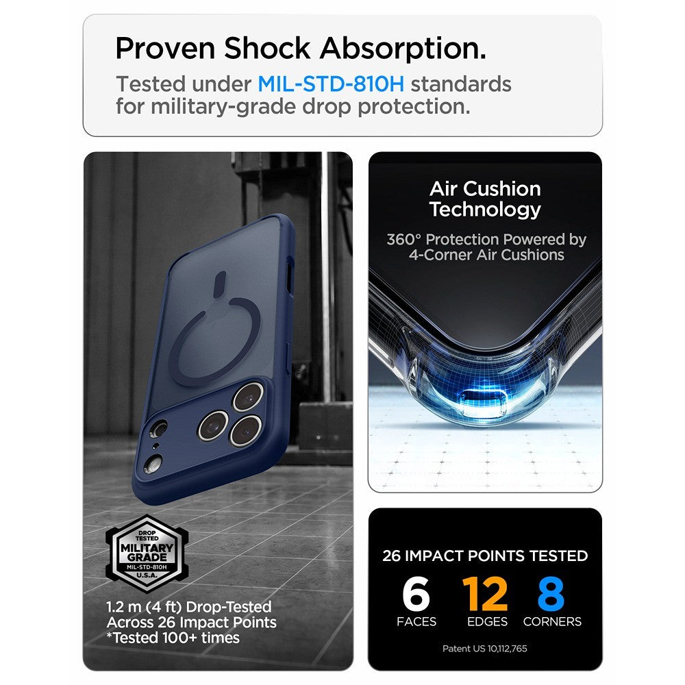 Spigen iPhone 17 Pro Max/iPhone 18 Pro Max Skal Ultra Hybrid MagFit Frost Deep Blue