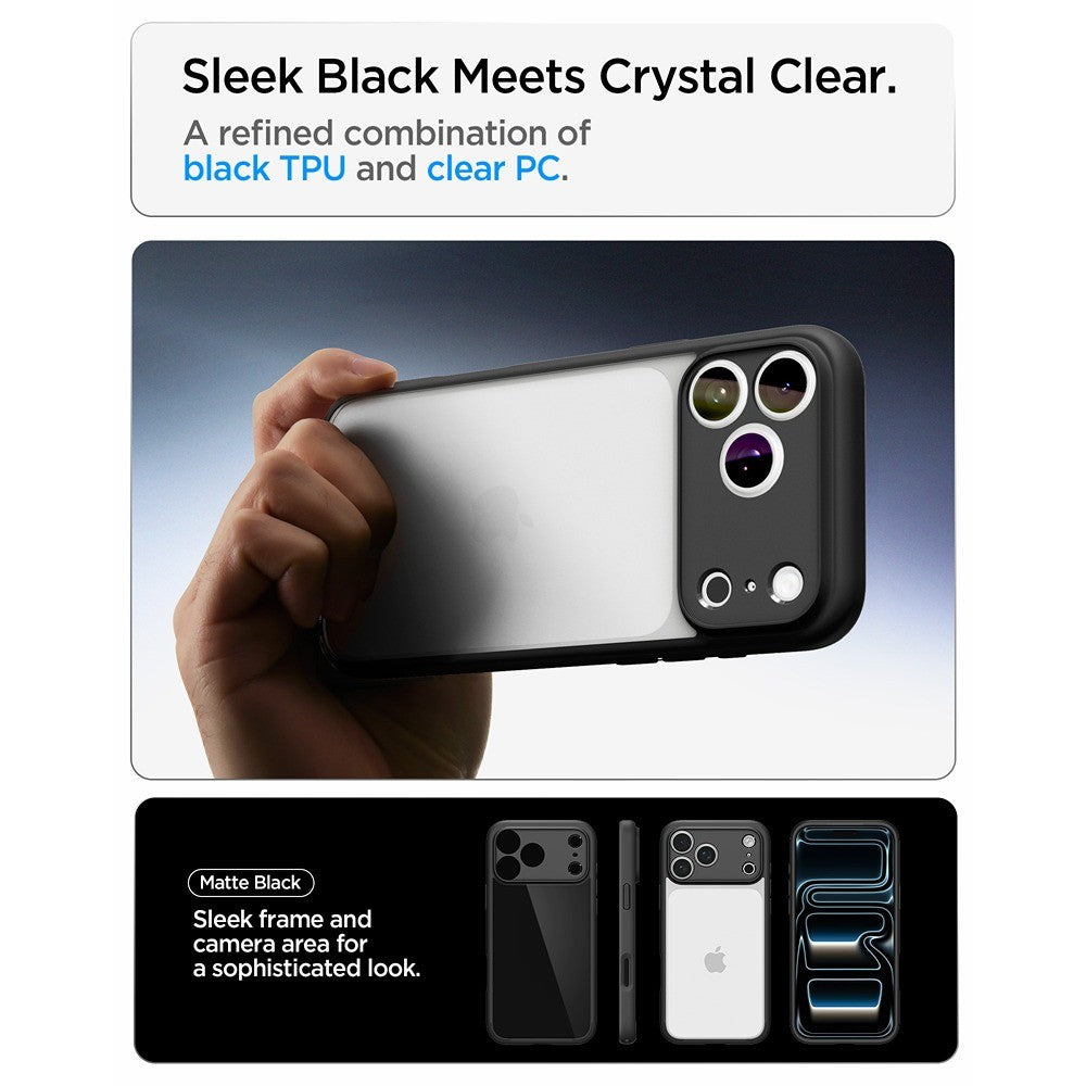 Spigen iPhone 17 Pro Max/iPhone 18 Pro Max Skal Ultra Hybrid Matte Black