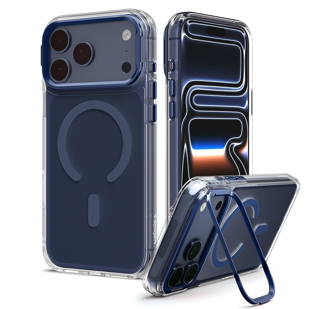 Spigen iPhone 17 Pro Max/iPhone 18 Pro Max Skal Ultra Hybrid Optik S MagFit Clear Deep Blue