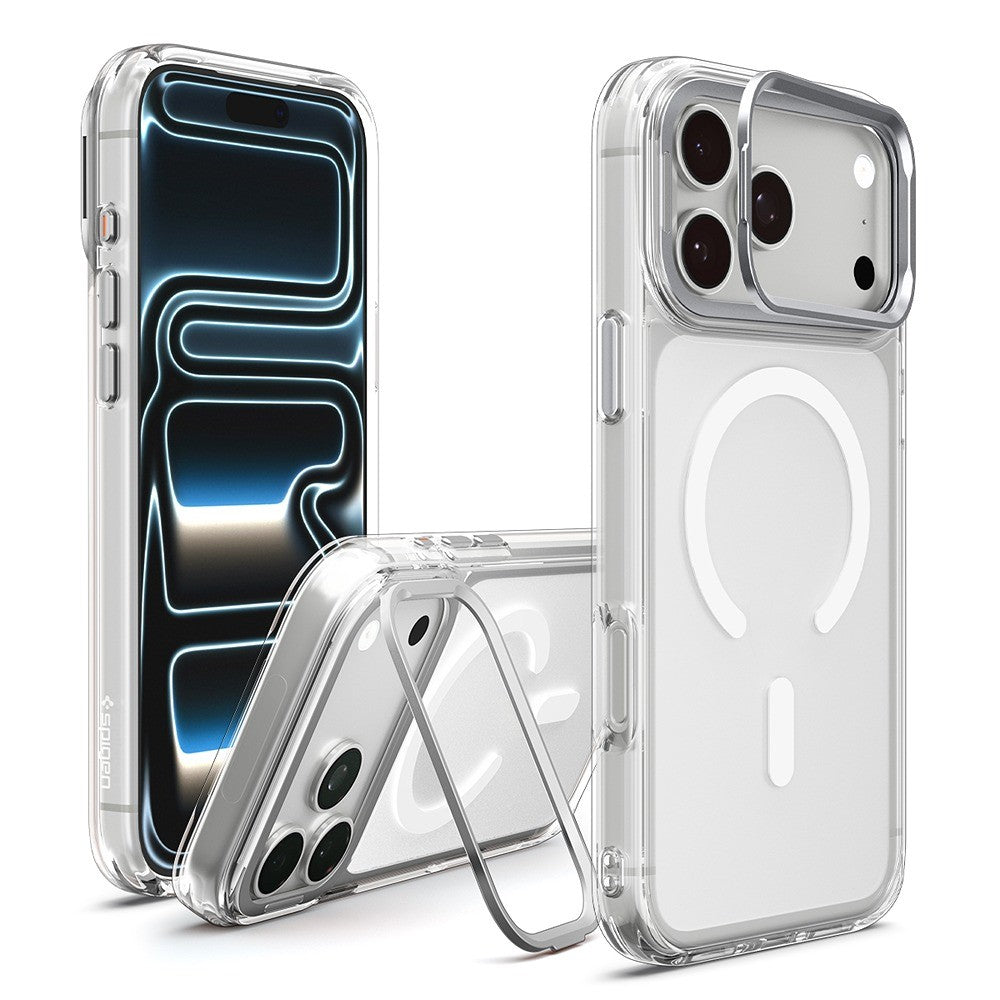 Spigen iPhone 17 Pro Max/iPhone 18 Pro Max Skal Ultra Hybrid Optik S MagFit Clear Silver