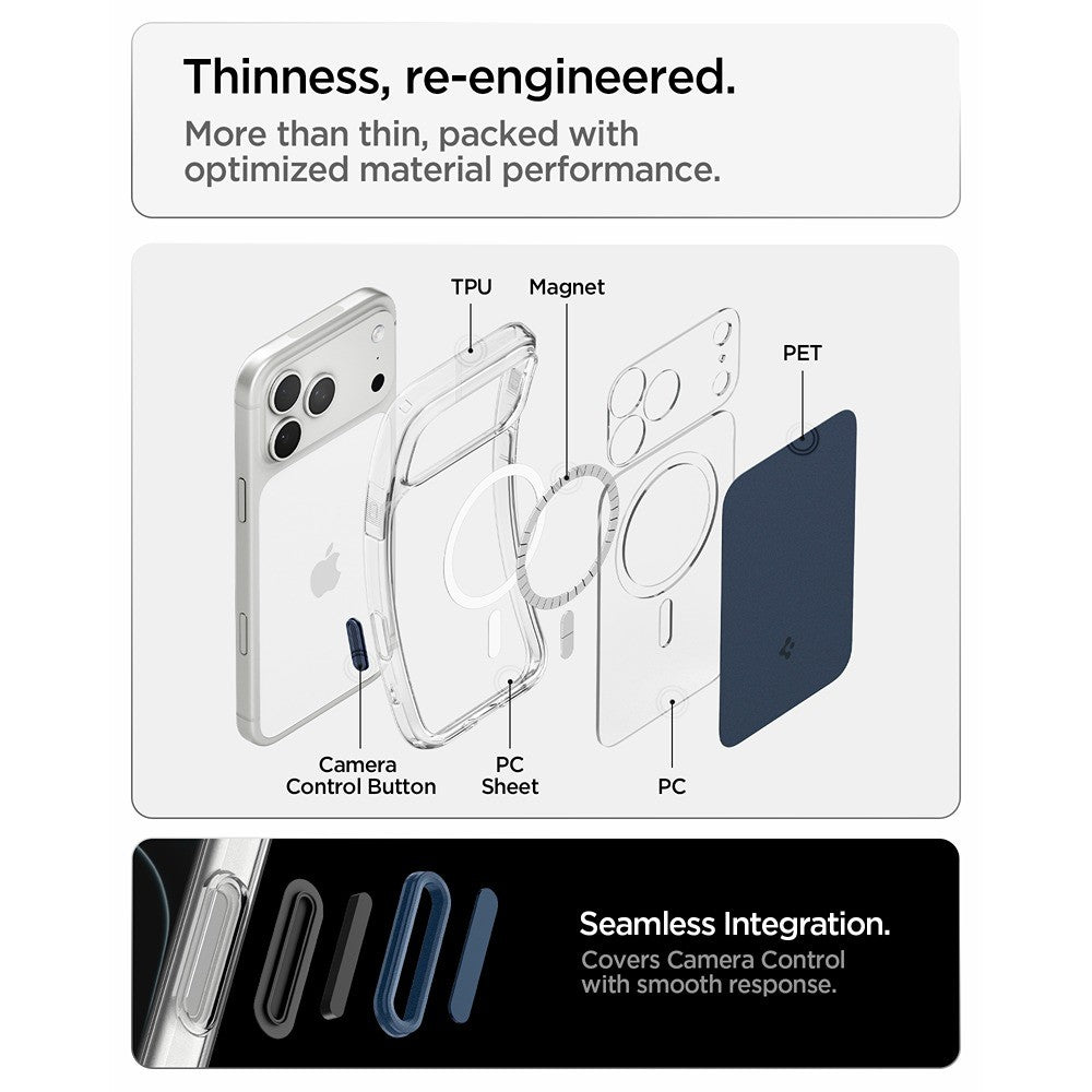 Spigen iPhone 17 Pro Max/iPhone 18 Pro Max Skal Ultra Hybrid T MagFit Matte Blue