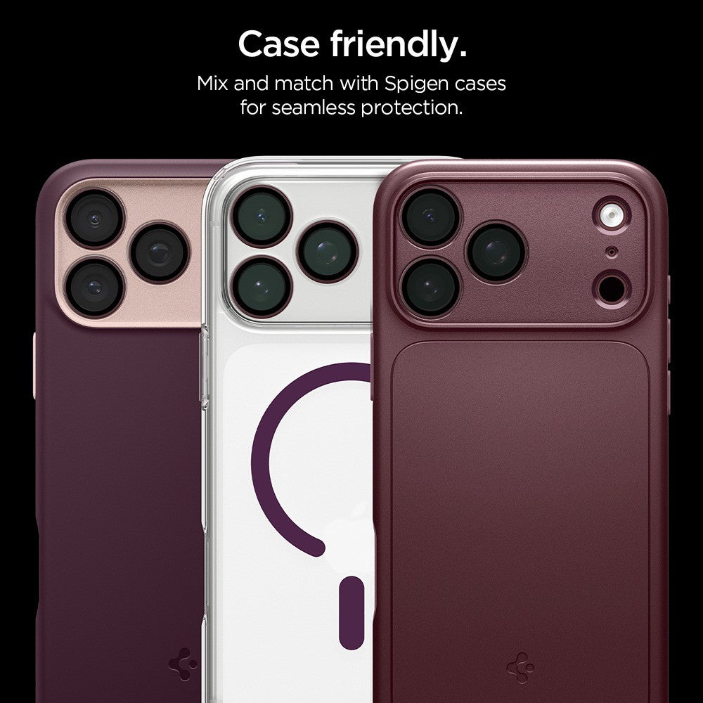 Spigen iPhone 18 Pro/18 Pro Max Kameraskydd Glas.tR EZ Fit Optik Pro 2-pack Dark Cherry