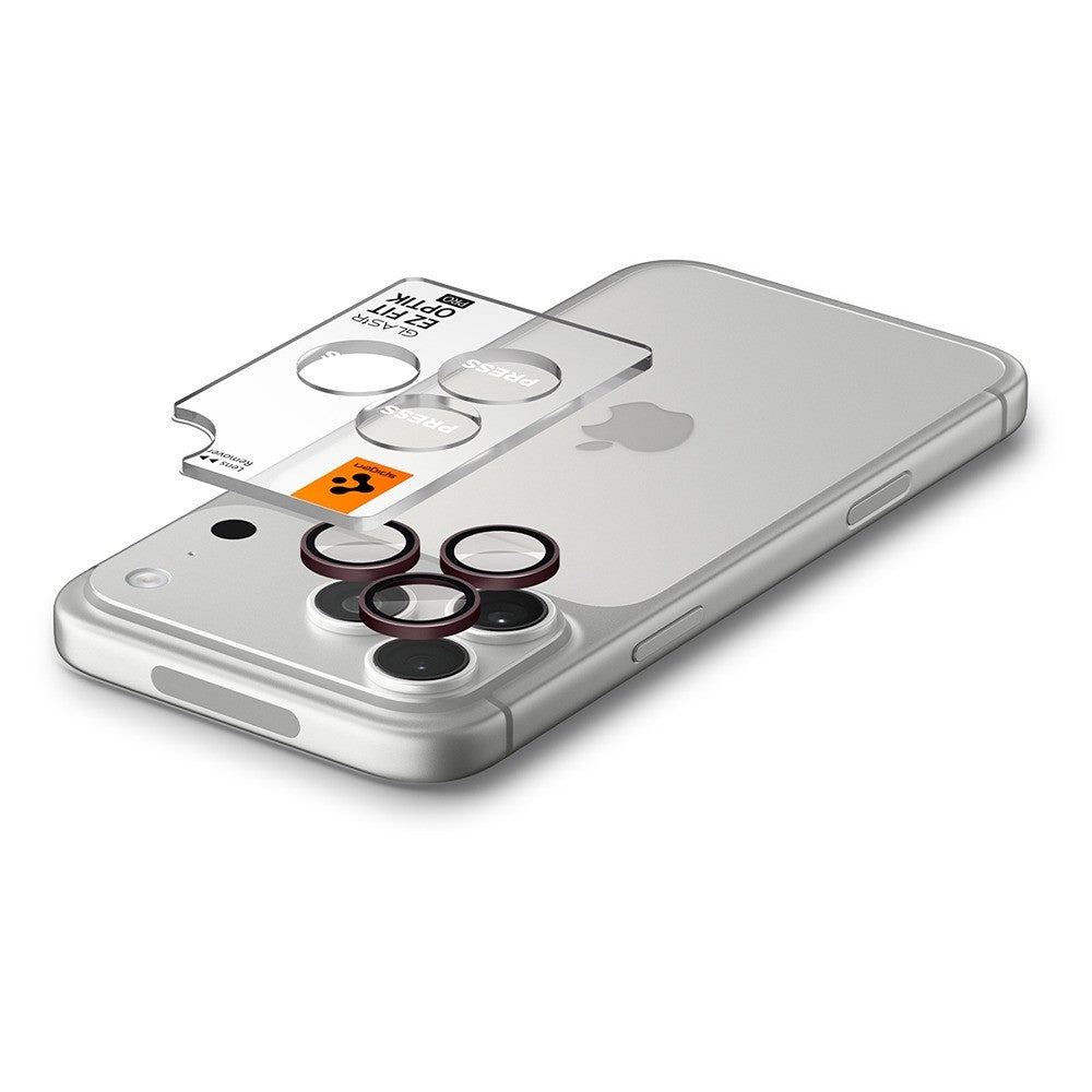 Spigen iPhone 18 Pro/18 Pro Max Kameraskydd Glas.tR EZ Fit Optik Pro 2-pack Dark Cherry