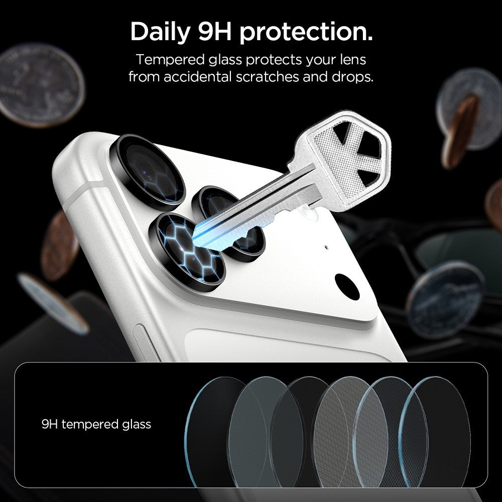 Spigen iPhone 18 Pro/18 Pro Max Kameraskydd Glas.tR EZ Fit Optik Pro 2-pack Dark Gray
