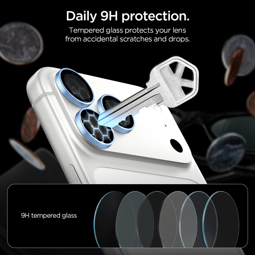 Spigen iPhone 18 Pro/18 Pro Max Kameraskydd Glas.tR EZ Fit Optik Pro 2-pack Light Blue