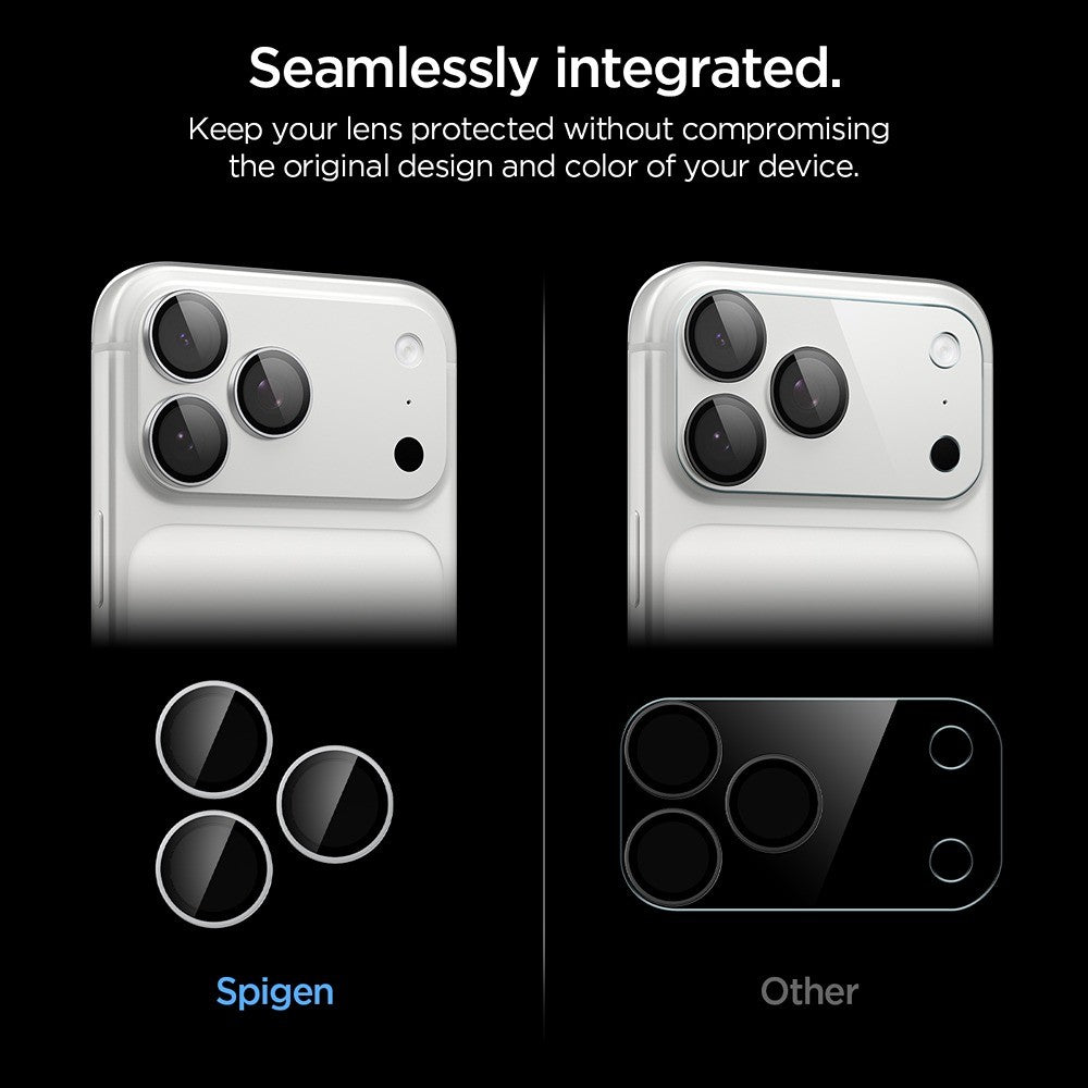Spigen iPhone 18 Pro/18 Pro Max Kameraskydd Glas.tR EZ Fit Optik Pro 2-pack Silver