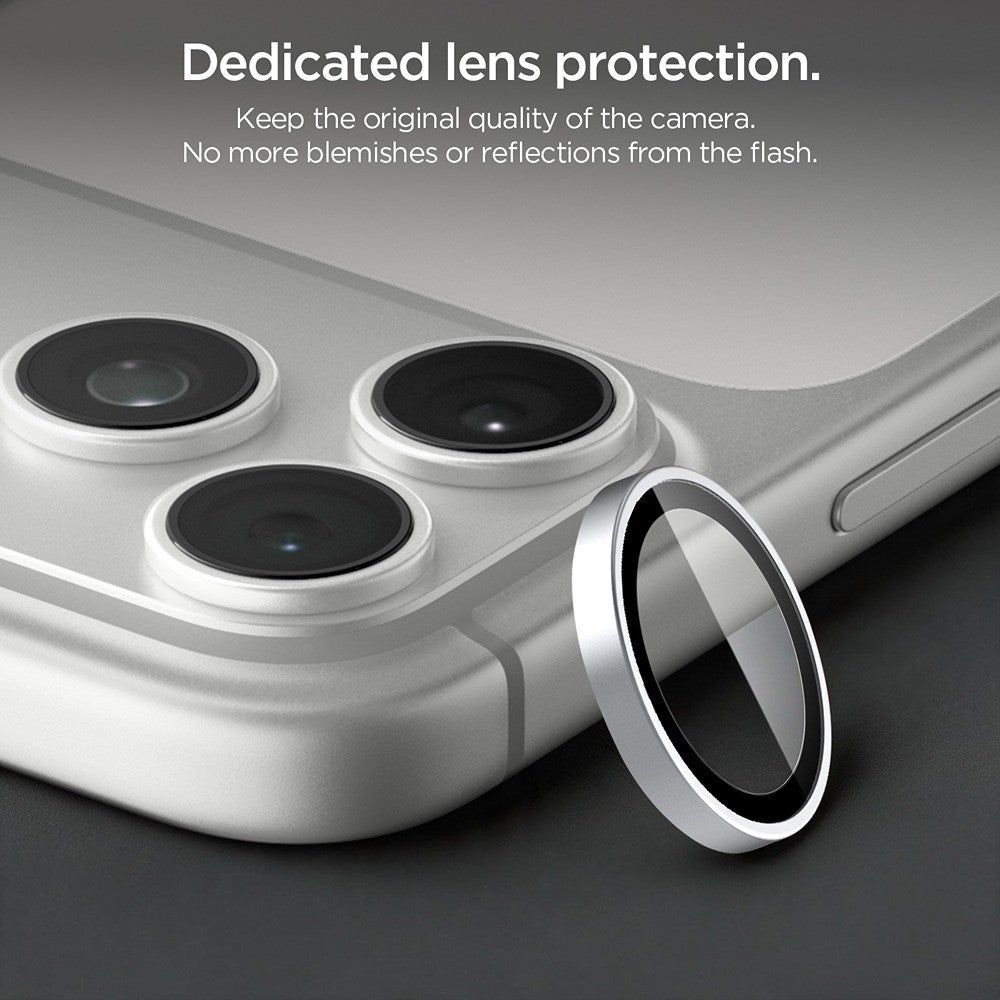 Spigen iPhone 18 Pro/18 Pro Max Kameraskydd Glas.tR EZ Fit Optik Pro 2-pack Silver