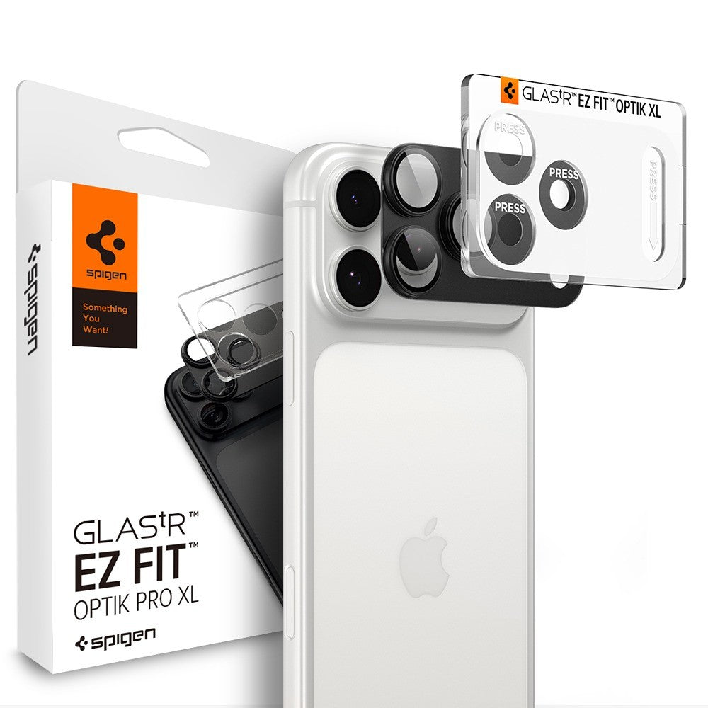 Spigen iPhone 18 Pro Kameraskydd Glas.tR EZ Fit Optik Pro XL Dark Gray