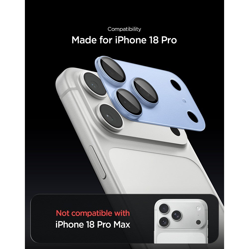 Spigen iPhone 18 Pro Kameraskydd Glas.tR EZ Fit Optik Pro XL Silver