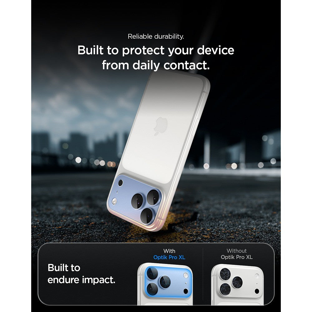 Spigen iPhone 18 Pro Kameraskydd Glas.tR EZ Fit Optik Pro XL Silver