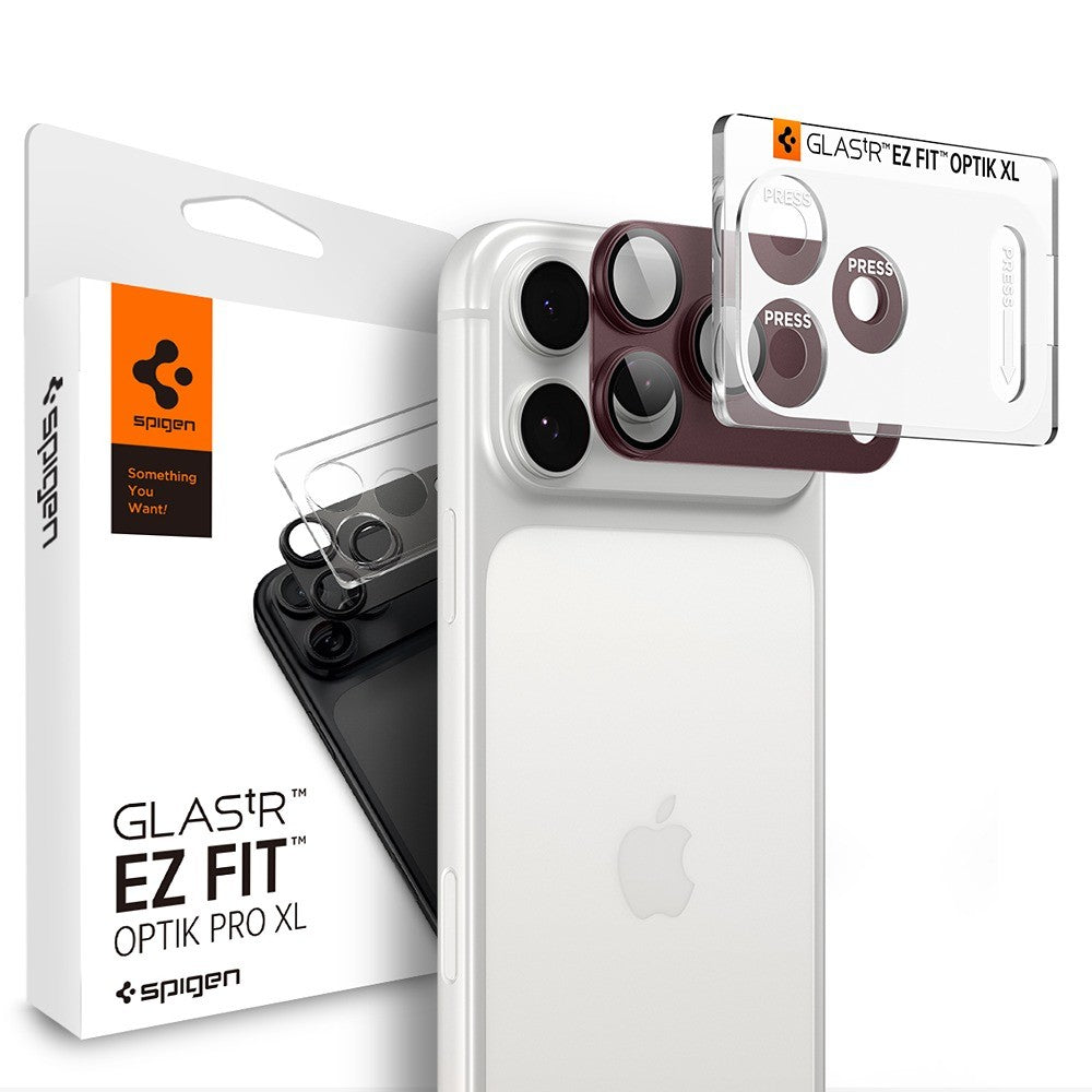 Spigen iPhone 18 Pro Max Kameraskydd Glas.tR EZ Fit Optik Pro XL Dark Cherry