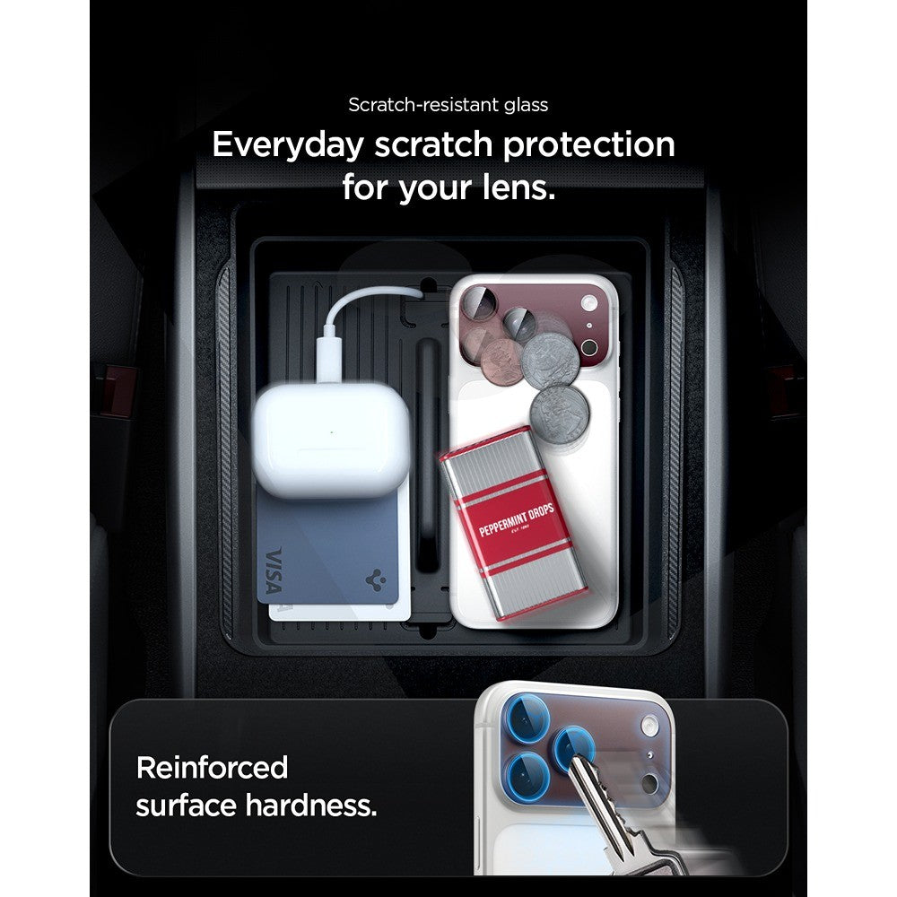 Spigen iPhone 18 Pro Max Kameraskydd Glas.tR EZ Fit Optik Pro XL Dark Cherry