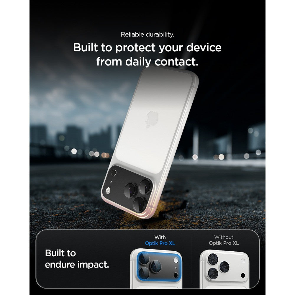 Spigen iPhone 18 Pro Max Kameraskydd Glas.tR EZ Fit Optik Pro XL Dark Gray