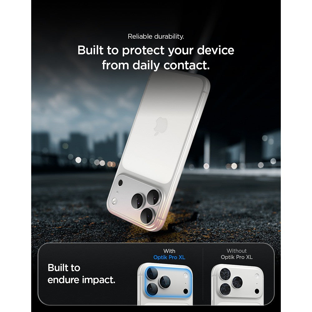 Spigen iPhone 18 Pro Max Kameraskydd Glas.tR EZ Fit Optik Pro XL Silver