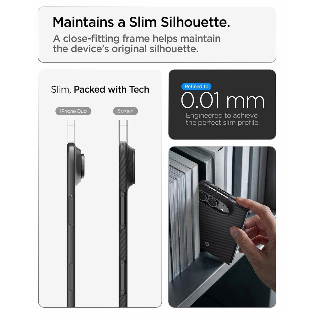 Spigen iPhone Duo Skal Air Skin Aramid MagFit Svart