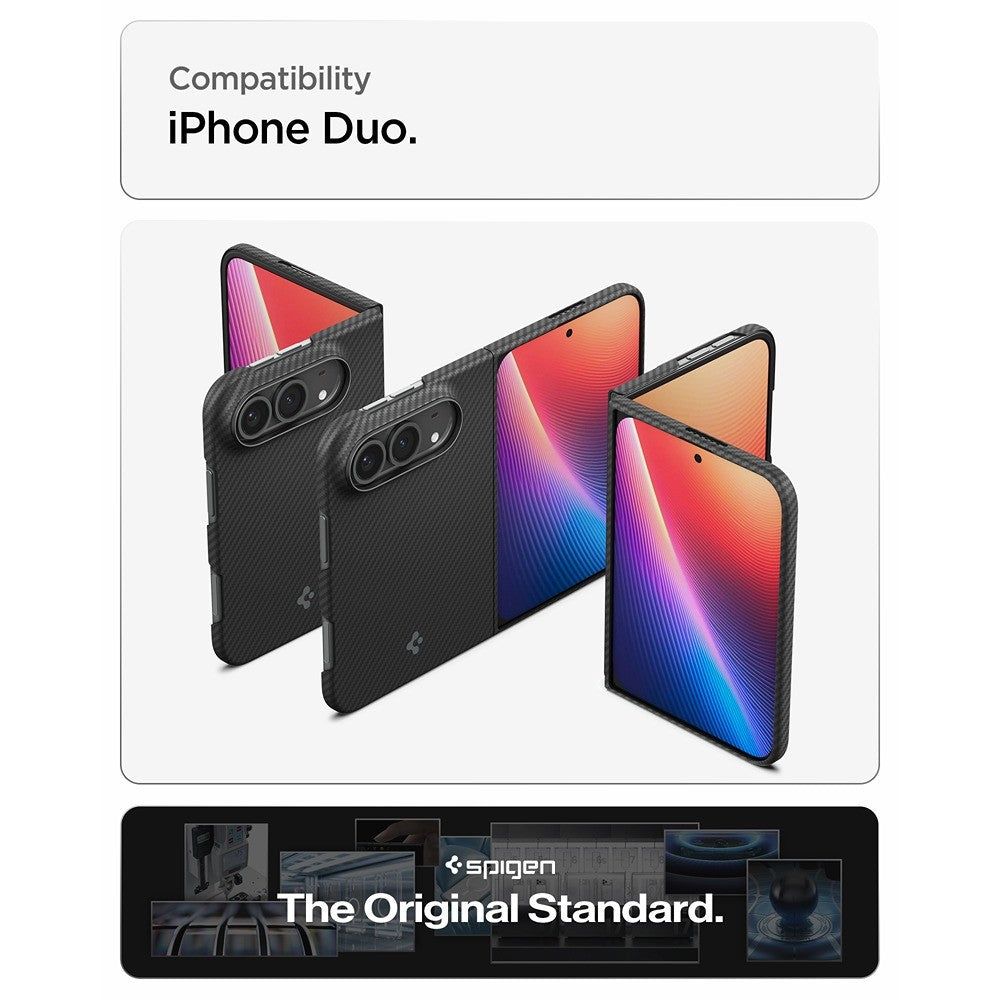 Spigen iPhone Duo Skal Air Skin Aramid MagFit Svart