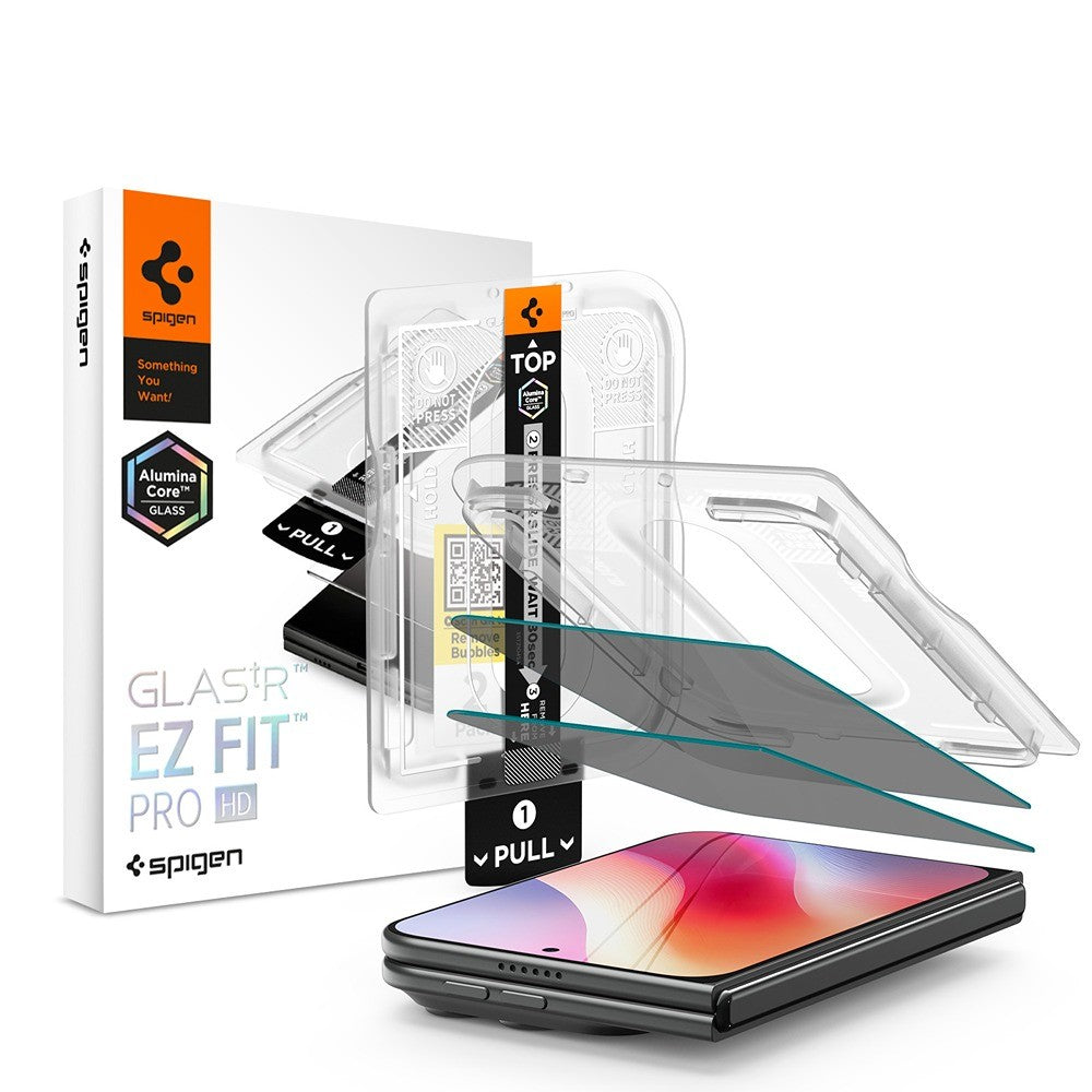 Spigen iPhone Duo Skärmskydd Glas.tR EZ Fit Pro Privacy 2-pack