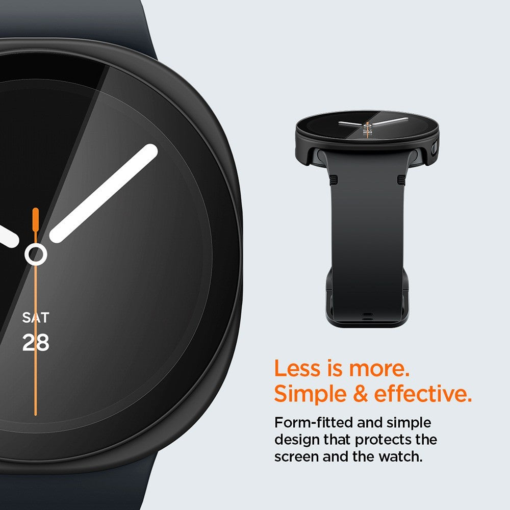 Spigen Samsung Galaxy Watch 8/9 40mm Skal med Skärmskydd Thin Fit 360 Svart